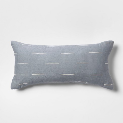 Silk Blend Dash Oversize Lumbar Throw Pillow Blue Project 62
