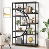 Tribesigns Freestanding 5 Tier Etagere Bookcase, Storage Organizer with 9-Open Storage Shelf for Living Room, Brown - 2 of 4