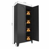 Homy Casa Tall Storage Cabinet with Double Doors and Adjustable Shelves, Black - 3 of 4