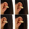 4-piece thick clip-on earring set, no piercing required, women's gold C-shaped clip-on earrings, jewelry gift. - 3 of 4