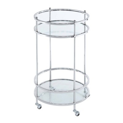 Royal Crest Bar Cart with Wheels Chrome - Breighton Home