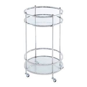 Royal Crest Bar Cart with Wheels Chrome - Breighton Home - 1 of 3