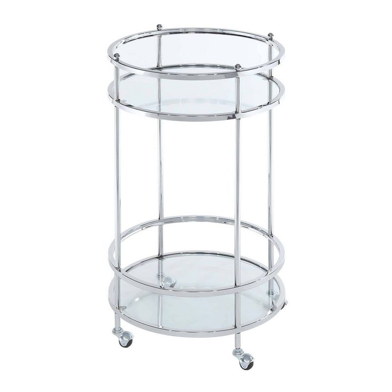 Royal Crest Bar Cart with Wheels Chrome - Breighton Home, 1 of 5