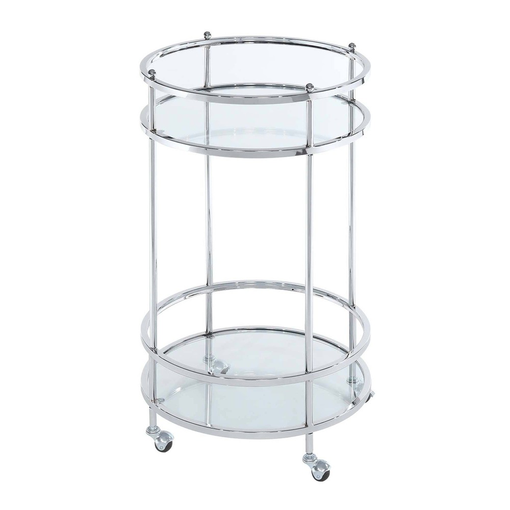 Photos - Other Furniture Royal Crest Bar Cart with Wheels Chrome - Breighton Home