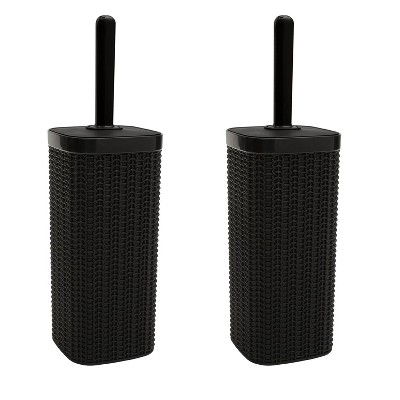 LunaLulinlk 2-Pack Matte Black Toilet Brushes