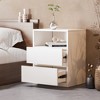 ATJafurn White Cabinet Freestanding Storage Cabinet, Floor Cabinet Nightstands With 2 Drawers For Living Room, Bed Room - 2 of 4