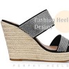 Perphy Women's Sandal Platform Rhinestones Dual Strap Espadrille Wedge - 4 of 4