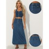 Allegra K Women's Casual High Waist A Line Jean Skirt - 2 of 4