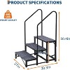 Portable RV Stairs with Handrail, Non-Slip RV Step Ladder for Travel Trailers, Campers, Hot Tubs, Porch and Pool Access - 2 of 4