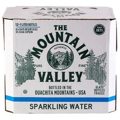 The Mountain Valley 1 Liter Sparkling Water In Glass Bottle 1 Liter (Pack of 12) Original 33.81 Fl Oz (Pack of 12)