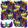 4E's Novelty 50 Pack Bulk Mardi Gras Masks With Feathers for Adult Men Women, Masquerade Party Masks for Mardi Gras Outfit Accessories - 3 of 4