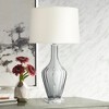 Possini Euro Design 30" Tall Large Modern End Table Lamp Smoke Gray Fluted Glass Single White Shade Living Room Bedroom Bedside Nightstand House - 2 of 4