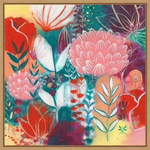 16" x 16" Sensuality Plants by Corina Capri Framed Wall Canvas - Amanti Art: Modern Abstract Botanical Decor - 1 of 4