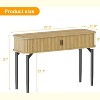 47" Fluted Console Table with Drawers, Narrow Entryway Tables with Storage and Shelves, Sofa Table Behind Couch for Hallway, Living Room, Office - 3 of 4