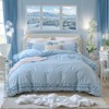 Cozy Cotton Duvet Cover Set – Soft Breathable 3-Piece Bedding with Double Ruffle Edge, Romantic Farmhouse Cottage Style - 3 of 4