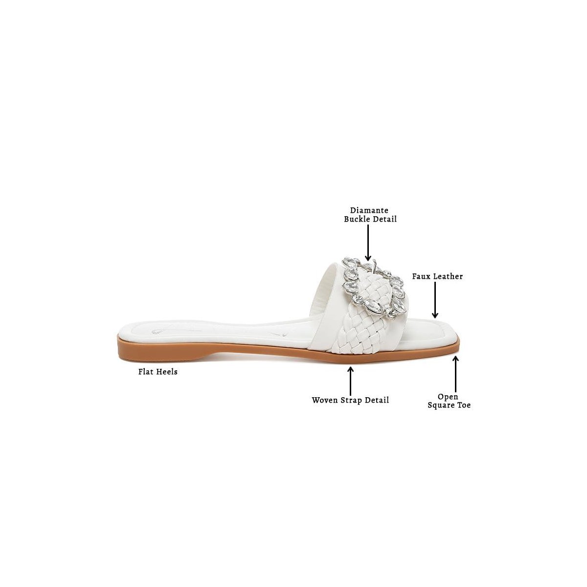 Обувь London Rag Womens Hazbin Diamante Flat 7 — фото 5