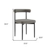 HomeRoots Set of Two Gray And Black Upholstered Faux Leather Open Back Dining Side Chairs - 3 of 4