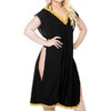LA LEELA Women's Summer Vacation Beachwear Swim Suit Loose Bathing Suit Swim Beach Cover-up Dress Robe - 3 of 4
