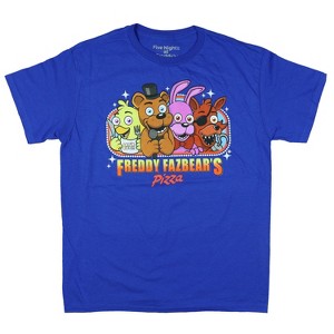 Seven Times Six Five Nights At Freddy's Shirt Boys Freddy Fazbear's Pizza Short Sleeve Top Blue - 1 of 4