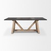 HomeRoots 84" Black and Brown Solid Wood Trestle Base Dining Table - 4 of 4