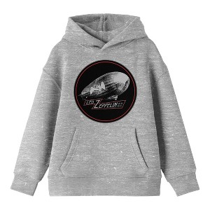 Led Zeppelin Blimp Long Sleeve Athletic Heather Youth Hooded Sweatshirt - 1 of 3