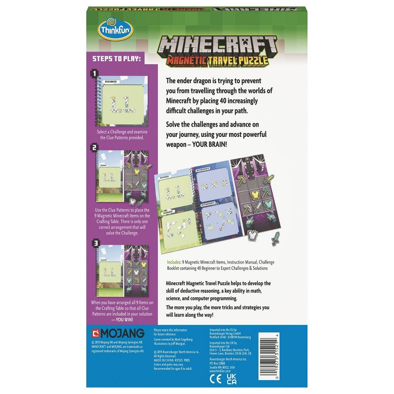 ThinkFun Minecraft Magnetic Travel Puzzle Board Game, 2 of 7