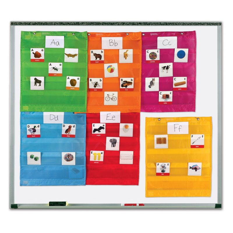 Learning Resources Magnetic Pocket Chart Squares, Classroom/Teacher Organizer, Various Colors, All Grades, Set of 6, 4 of 7