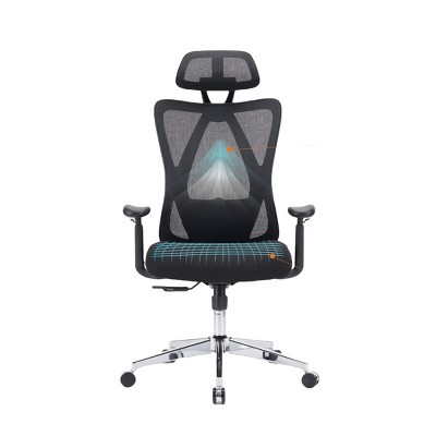 FONTOI Ergonomic Office Chairs with Adjustable Lumbar Support and Headrest, Task Chairs with 135掳 Tilt Function for Home Office, 29.52"*46.25"*29.52"