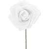 Bright Creations 60-Pack 3-Inch Artificial Rose Flowers Heads with Stems, Fake Flower Heads, White - 3 of 4