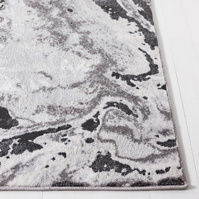 Amelia Charcoal and Grey Abstract Square Area Rug