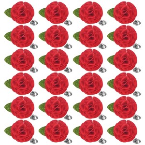 Unique Bargains Handmade Flower Brooch Boutonnieres Button Pins for Men Suits 24 Pcs - 1 of 4
