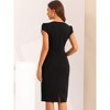 Allegra K Women's Vintage V-Neck Cap Sleeves Back Split Pencil Sheath Dresses - 4 of 4