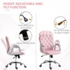 SKRAN Velvet Home Office Chair, Button Tufted Desk Chair with Padded Armrests, Adjustable Height and Swivel Wheels - 4 of 4