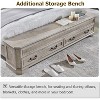 SinCiDo Farmhouse Queen Platform Bed w/Headboard & Storage Bench, Rustic Wood Bed Frame w/64" Storage Chest and 4 Drawers - 4 of 4