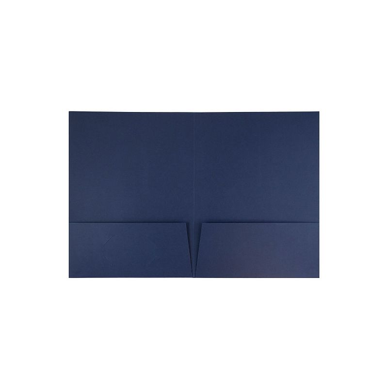 JAM Paper 2-Pocket Portfolio Folder Navy Blue Linen 26982D, 2 of 7
