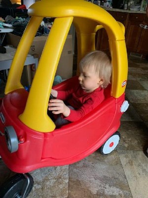 Red and cheap yellow toddler car