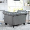 Modern 1-Seater PU Leather Sofa, Compact Single Chair with Pocket Spring Cushion for Living Room - 3 of 4