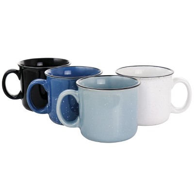 Mr. Coffee Mr. Colebrook Speckled Stoneware 18oz 4 Piece Mug Set in Assorted Colors