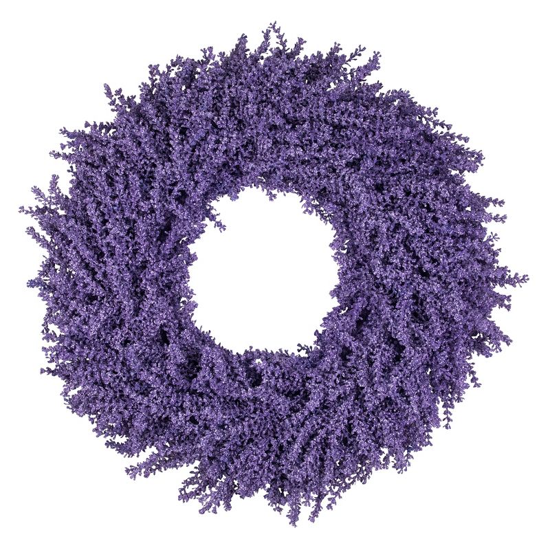 Northlight Purple Lavender Artificial Floral Spring  Wreath, 28-Inch, Unlit, 1 of 4