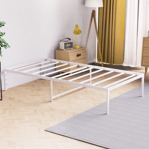 Lusimo 14 Inch Bed Frame Metal Platform Bed Easy Assembly Anti Slip White - 1 of 4