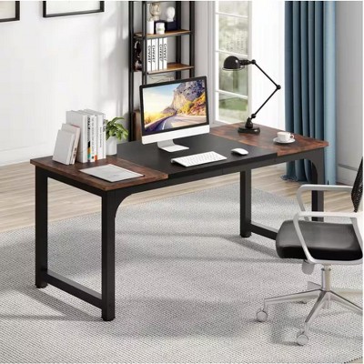 PAGED Large Modern Computer Desk, Heavy Duty Office Desk with Steel Frame & Spacious Desktop for Living Room