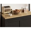 PB Series Panel Island Cabinet: 41 Inches, Vintage White Body with Natural Wood Top, Ideal for Kitchen Storage & Dining Area Use - 3 of 4