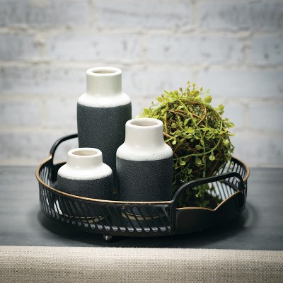 Trio of Timeless Ceramic Vases in White and Black