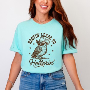 Simply Sage Market Hootin' Leads To Hollerin' Owl Garment Dyed Tee - 1 of 4
