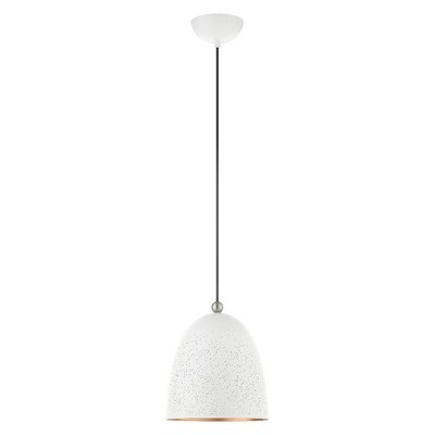Arlington White and Gold Mini Pendant with Brushed Nickel Accents
