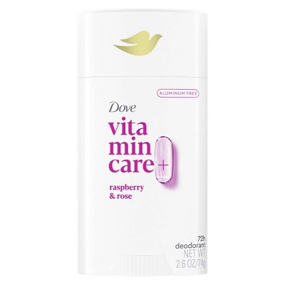 Dove Beauty VitaminCare+ Aluminum Free Deodorant Stick with Niacinamide - Raspberry & Rose - 2.6oz
