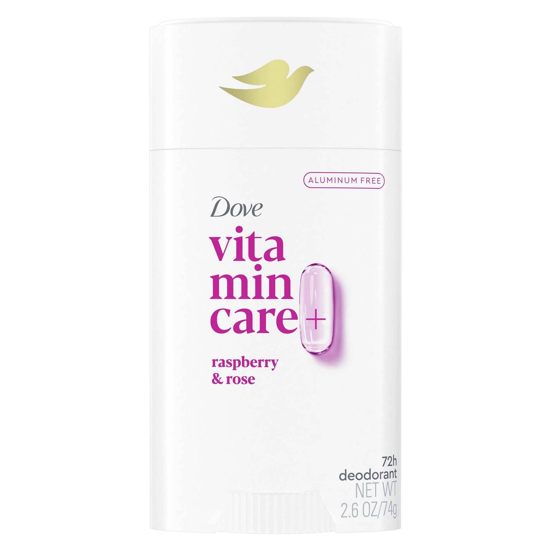 Dove Beauty VitaminCare+ Aluminum Free Deodorant Stick with Niacinamide - Raspberry & Rose - 2.6oz