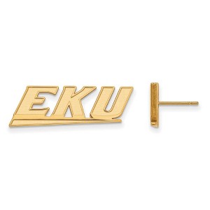 Black Bow Jewelry 14k Yellow Gold Plated Sterling Silver Eastern Kentucky Colonels NCAA Post Earrings - 1 of 3