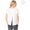 Aeropostale Womens Striped Cocoon Embellished T-Shirt, White, Medium - 2 of 3