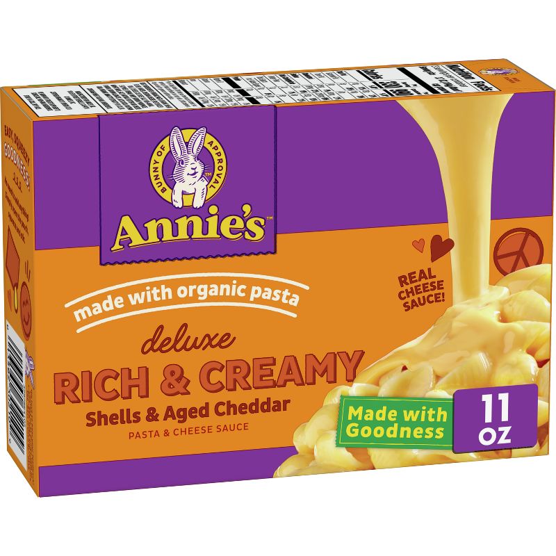 Annie&#39;s Deluxe Rich &#38; Creamy Shells &#38; Aged Cheddar Macaroni &#38; Cheese Sauce - 11oz, 1 of 13